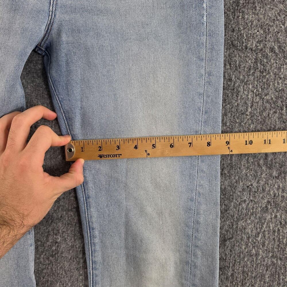 CQY Jeans 28 High Rise Straight Light Wash Raw Hem Blue Denim Casual Work Office - Picture 13 of 15